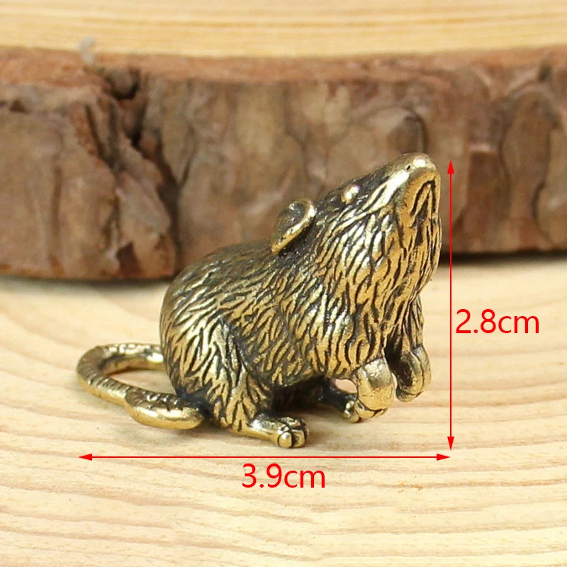 Animal Figurines Miniatures Children Toy Gifts Brass Cute Small Bear Statue Office Desk Ornaments Decorations Crafts Collections Zpaxo A10