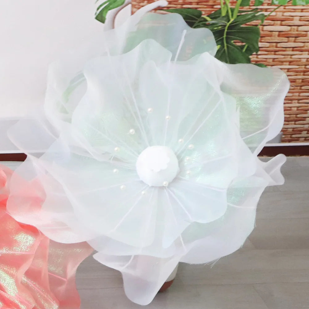 Giant Artificial Silk Peony Realistic Flowers Simulated Butterfly Zpaxo White flower