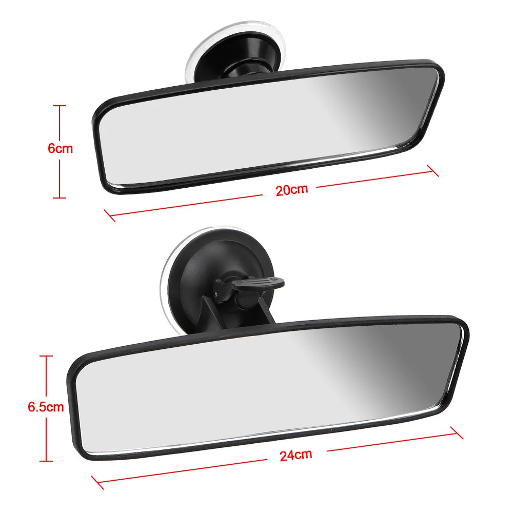 Car Rear Mirror Interior View Adjustable Suction Cup 360 Rotates Zpaxo