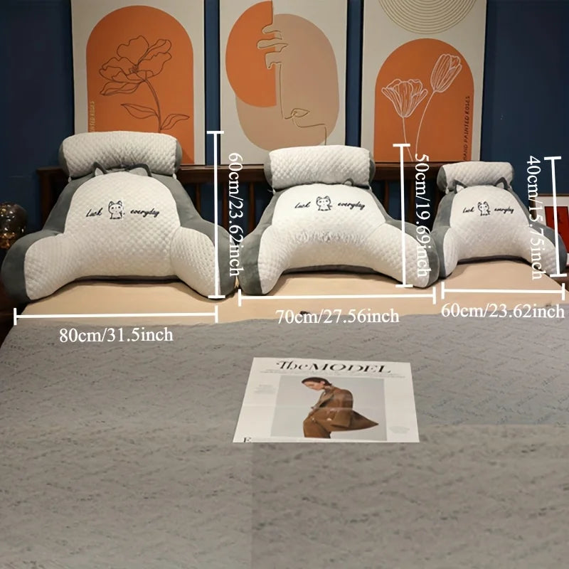Ergonomic Reading Pillow Adjustable Back Support Soft Lumbar Bed Sofa Zpaxo