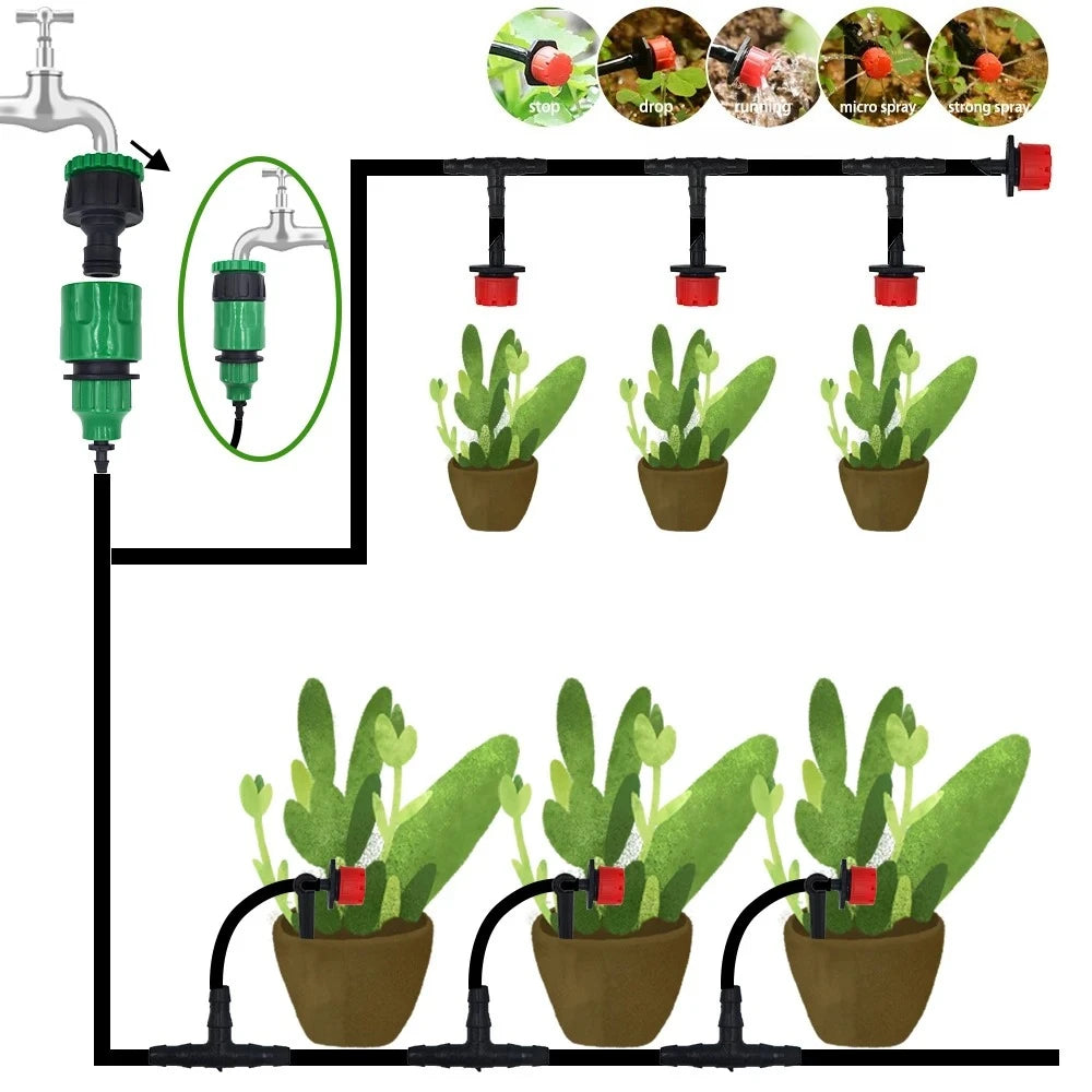 Micro Drip Irrigation System Portable 20M Automatic Watering Zpaxo