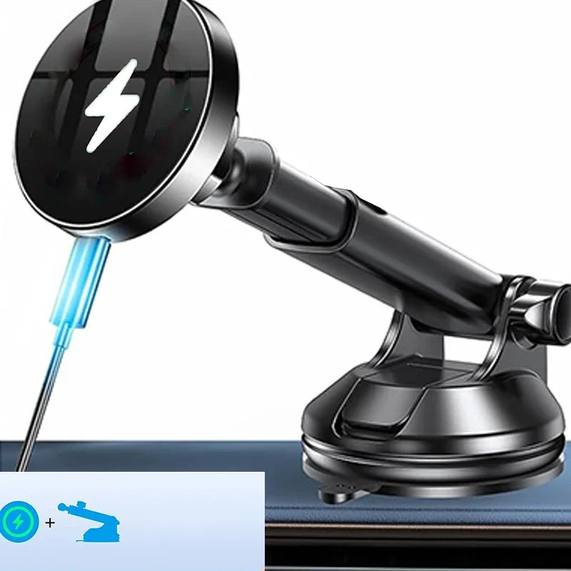 UYUXIO Strong Magnetic Wireless Car Phone Charger Adapter 15W Zpaxo Black
