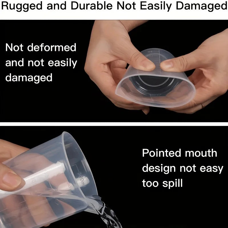 Different Sizes Plastic Measuring Cups Scales Transparent Lab Beakers Zpaxo
