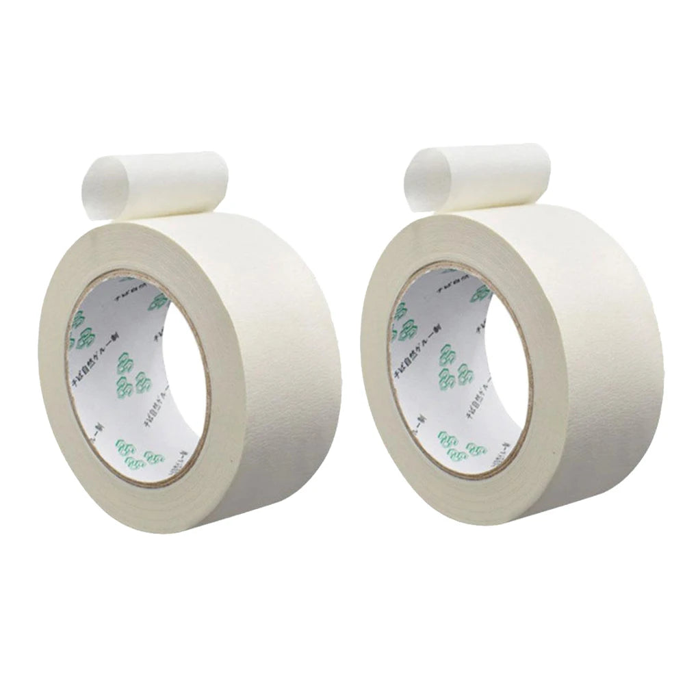 50mm x 50m White Masking Tape Bulk for General Purpose Use Artist Tape for Paint, Wall, Watercolor Car DIY Indoor Outdoor Zpaxo 2PCS