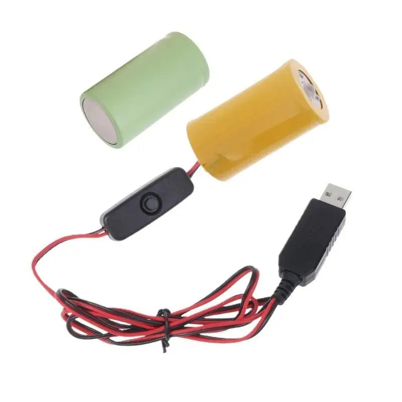 652F USB to LR20 D Dummy Battery Eliminators with Switches Repalce 1-4pcs D Batteries Zpaxo 3V CN