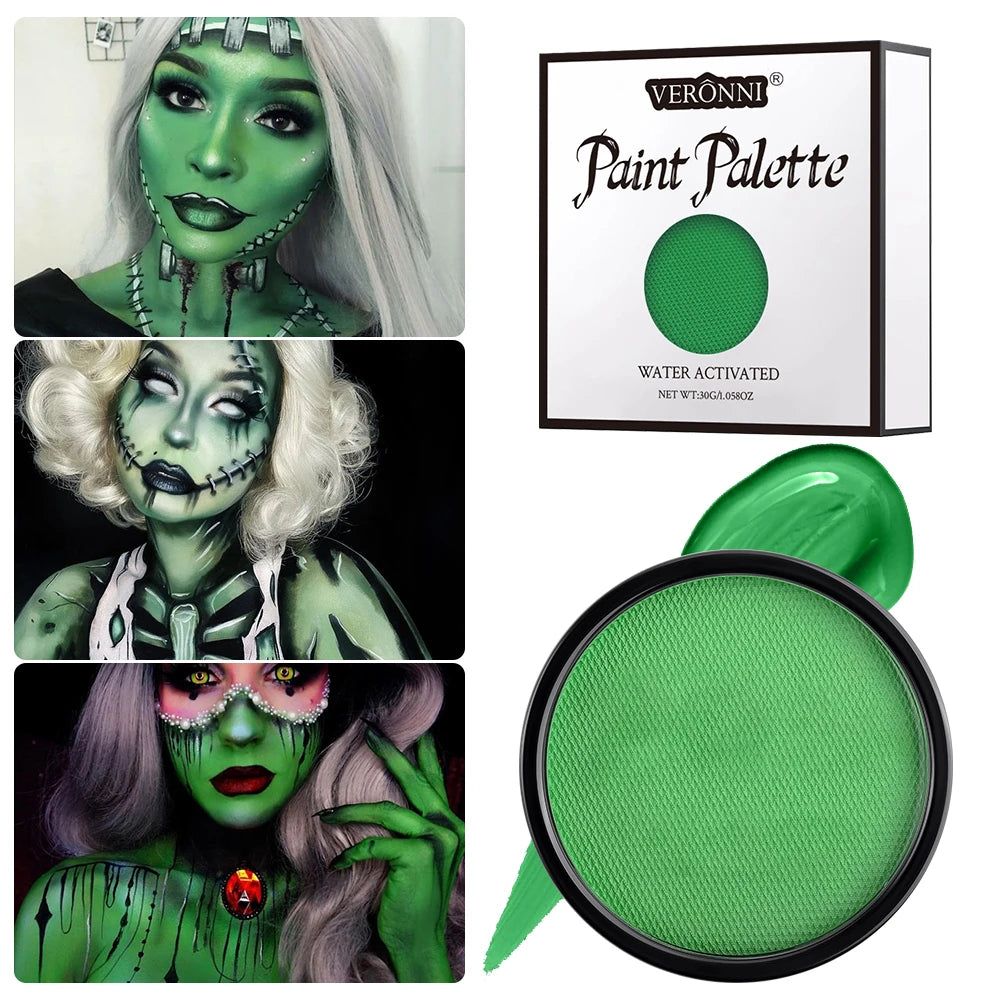 Water Activated Face Body Paint Non-toxic Safe Painting Multiple Zpaxo 1pcs-green