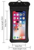 Floating Air Waterproof Swimming Bag Phone Case & Strap For iPhone 16 15 14 13 12 Samsung S23 Xiaomi 13 Huawei P30 Lite Cover Zpaxo Black