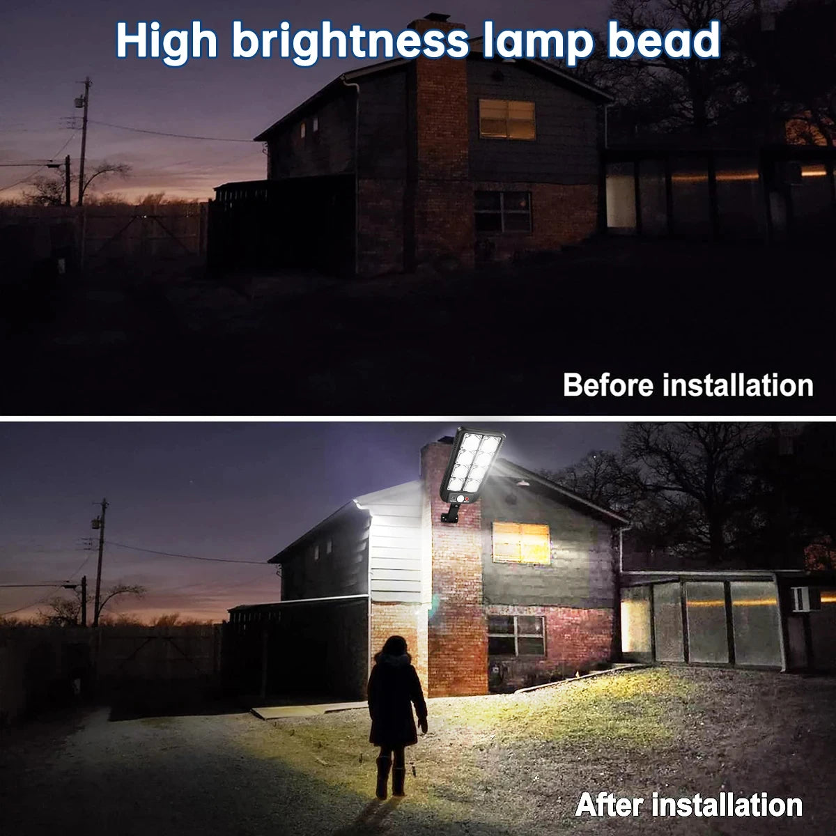 Solar Street Lamp IP65 Waterproof Outdoor Motion Sensor COB LED Zpaxo