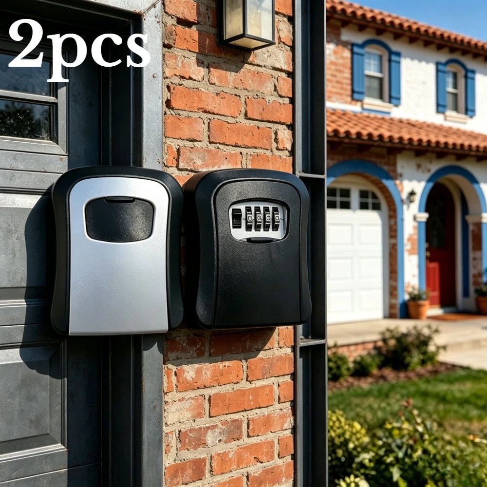 Durable Plastic Lock Box Grey Black Portable Key Resettable Zpaxo