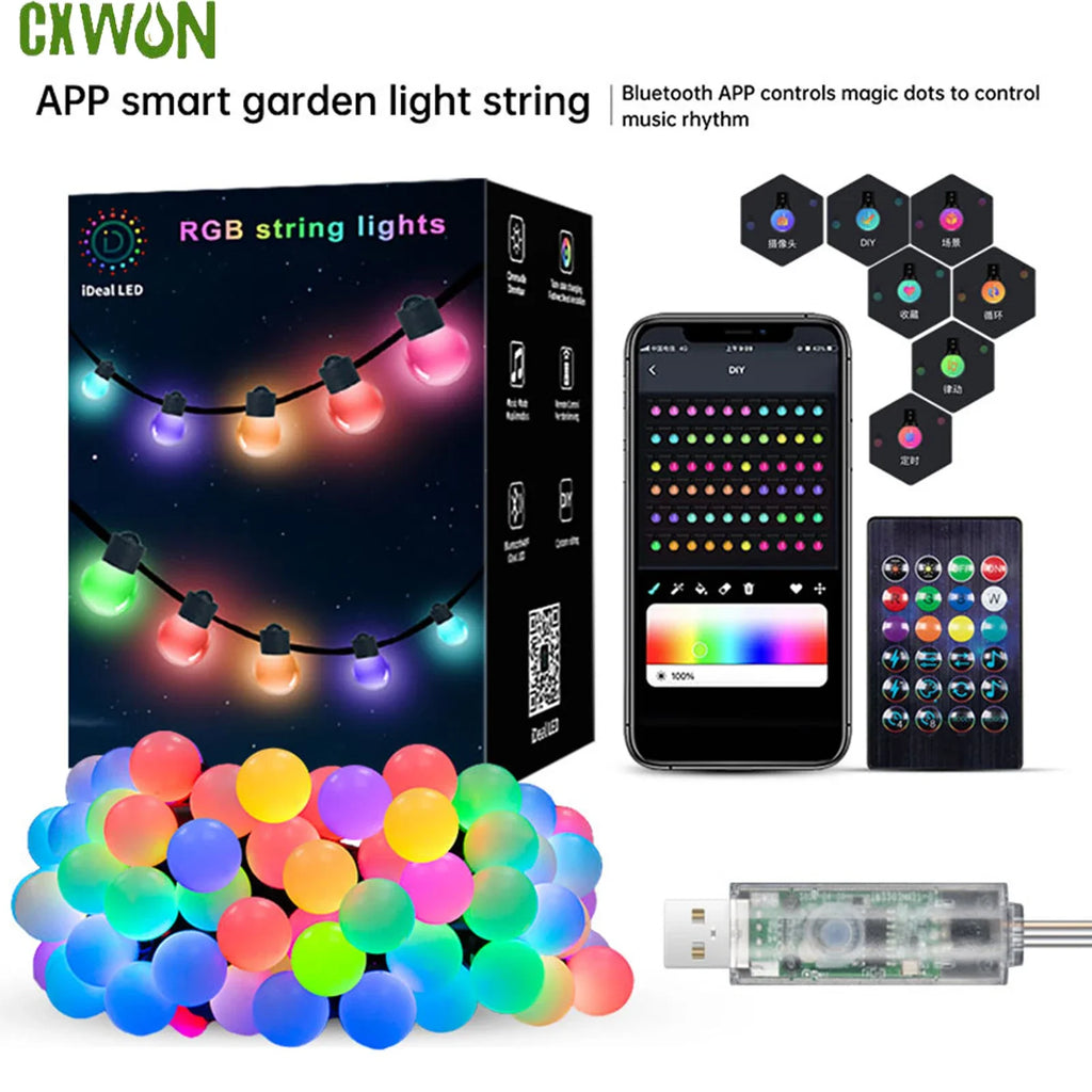 Waterproof DIY Fairy String Lights Bluetooth APP Remote Control LED Zpaxo