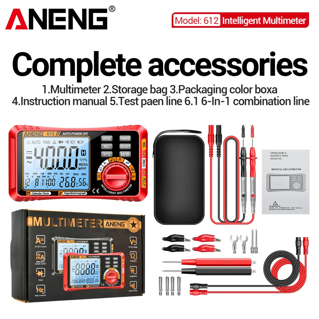 Smart Digital Multimeters Professional 2 in1 AC DC Current Voltage Zpaxo Red Pro