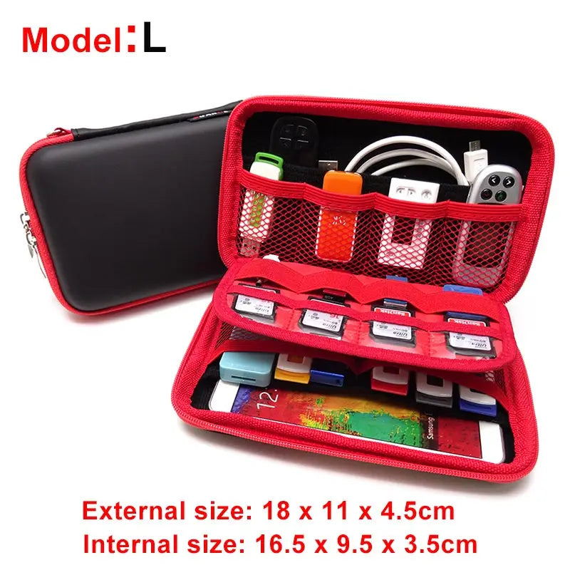 Hard Drive Accessories Case Bag WD Seagate HDD Power Phone USB Cable Zpaxo L