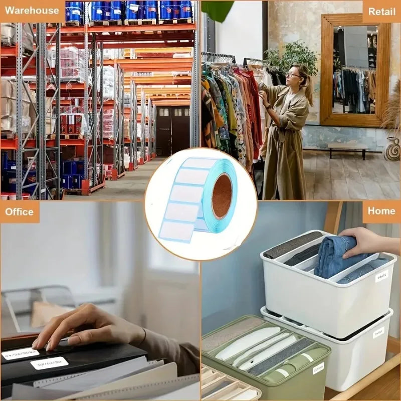 1 Roll 1000 Sheets Universal Self-adhesive Labels Thermal Label Zpaxo