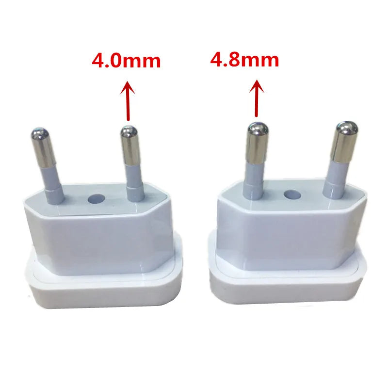 EU Plug Sockets Electrical European US To EU Plug Electrical Sockets Converter Travel Europe Power Plug Adapter Socket 4.0/4.8mm Zpaxo