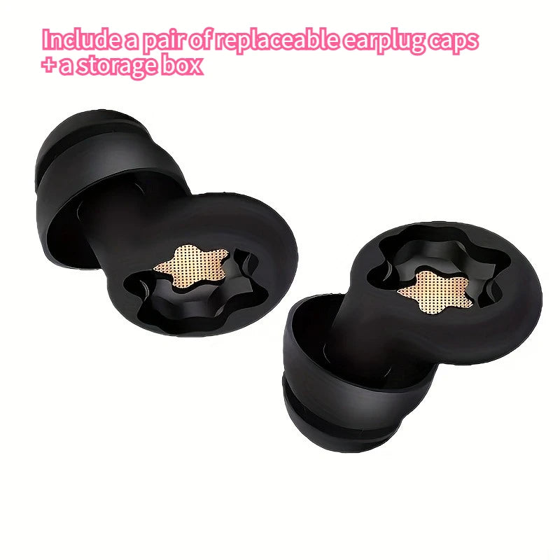 Pair Upgraded 2026 Noise-canceling Earplugs Reusable Storage Case Zpaxo A pair of black ones