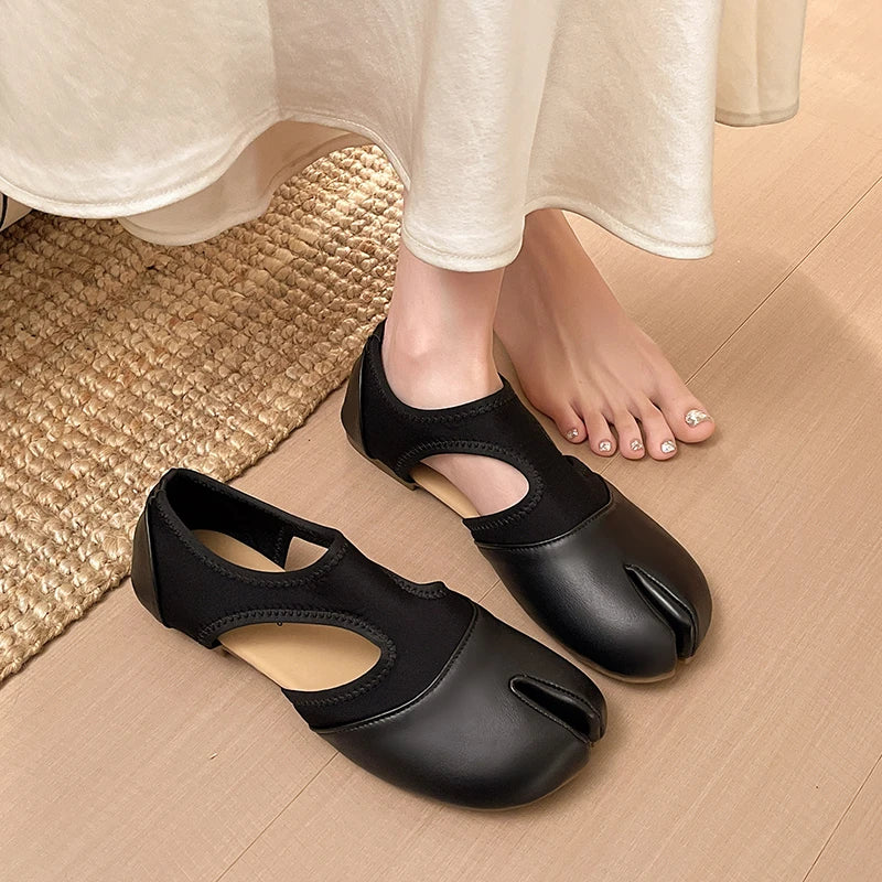 Women Mary Janes Shoes Summer Split Toe Tabi Walking Sneakers Casual Zpaxo