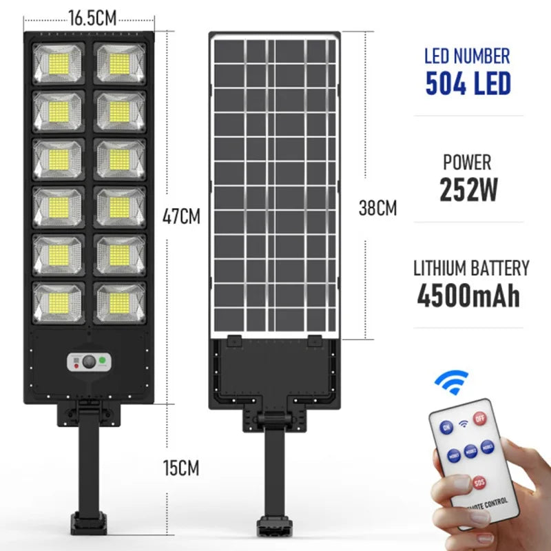 Outdoor Solar Street Light Power Sensor Remote Control Wall Flood Zpaxo 504LED-B6 China Mainland