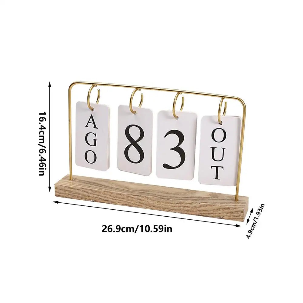 Wooden Perpetual Calendar Modern Metal Standing Base Daily Desk Home Zpaxo A China Mainland