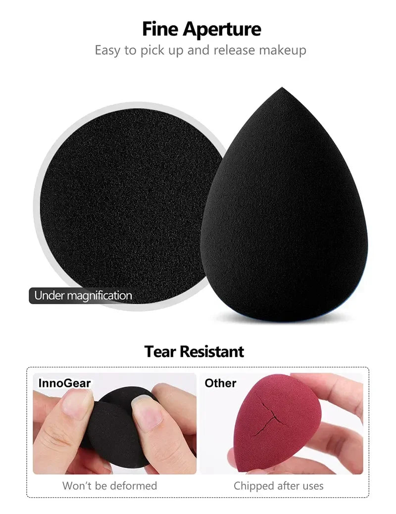Makeup Applicator Soft Sponge Powder Blender Black Sponges Smooth Zpaxo