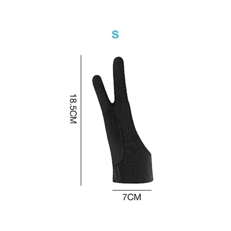 Two-finger Drawing Glove Artist Gloves Anti-touch Screen Graphics Zpaxo Two layers-S