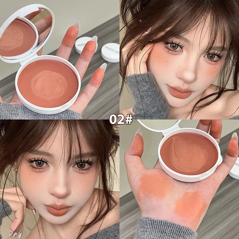 Matte Blusher Palette Soft Silky Natural Brightening Multi-purpose Facial Rouge Eyeshadow Lipstick Low Saturation Blush Makeup Zpaxo 02