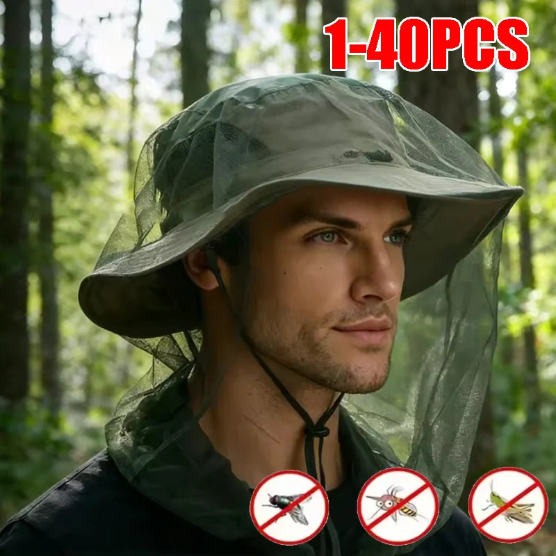 Outdoor Fishing Night Mosquito Net Hat Unisex Breathable Sun Zpaxo