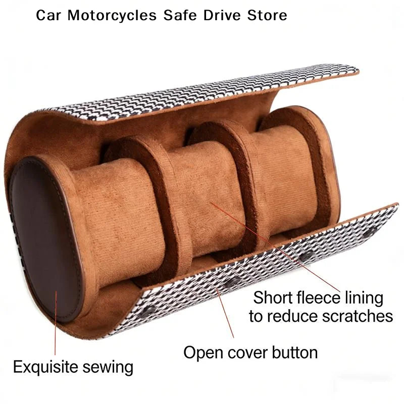 Watch Roll Travel Case-1 2 3 Slot Storage Organizer-secure Innovative Zpaxo