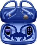 Ear Buds Wireless Earbuds Bluetooth Headphones 80H Playtime LED Zpaxo Blue