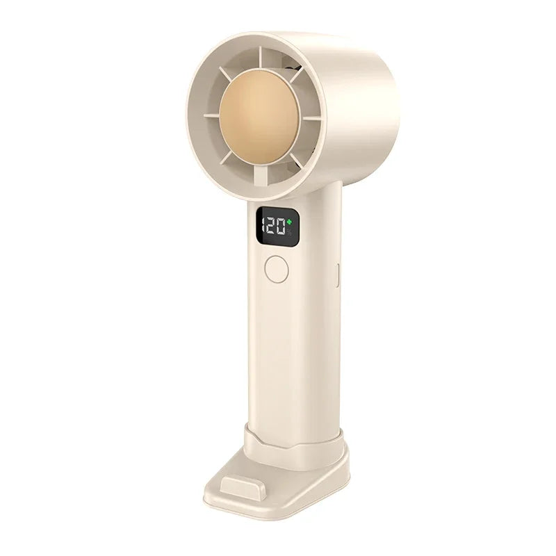 Portable Handheld Turbo Fan Adjustable Mini Personal Battery Operated Zpaxo off white