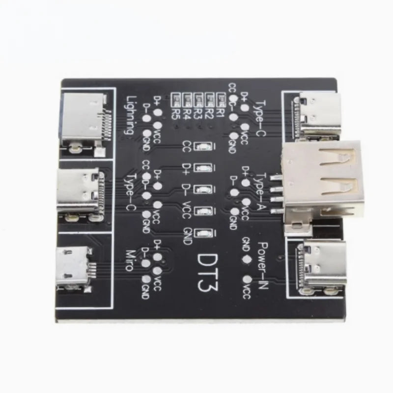 Data cable detection board DT3 is suitable for Apple Android Type-C interface fast charging cable abnormality detector Zpaxo