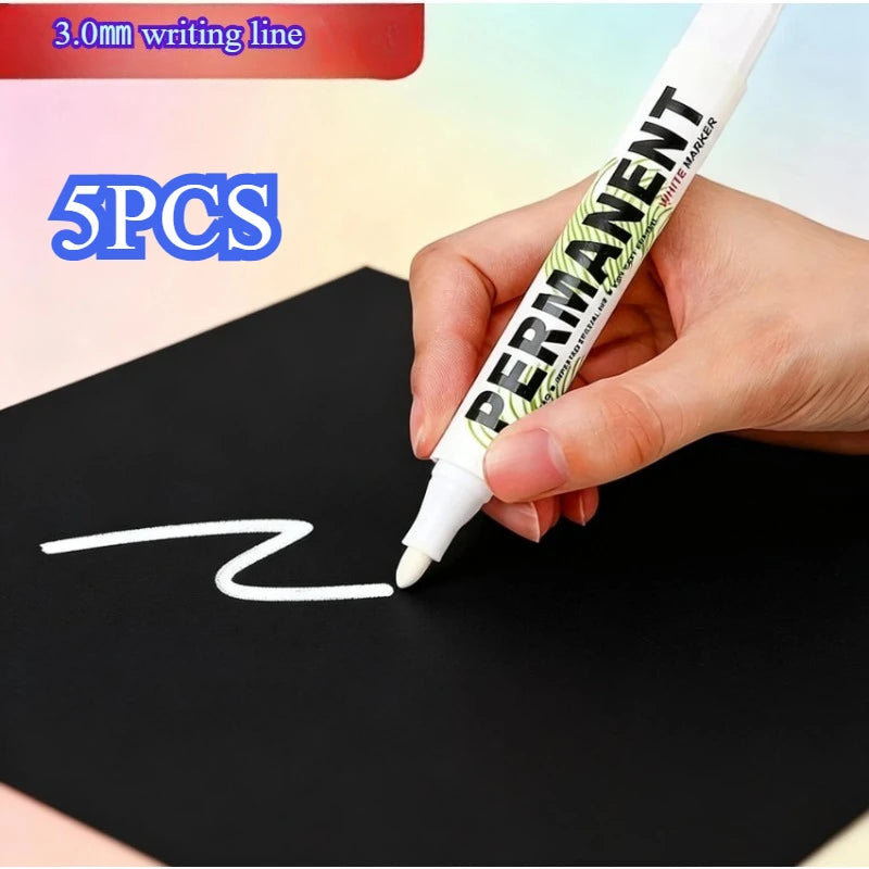Metal White Marker Pen Alcohol Oily Waterproof Tire Graffiti Pens Zpaxo
