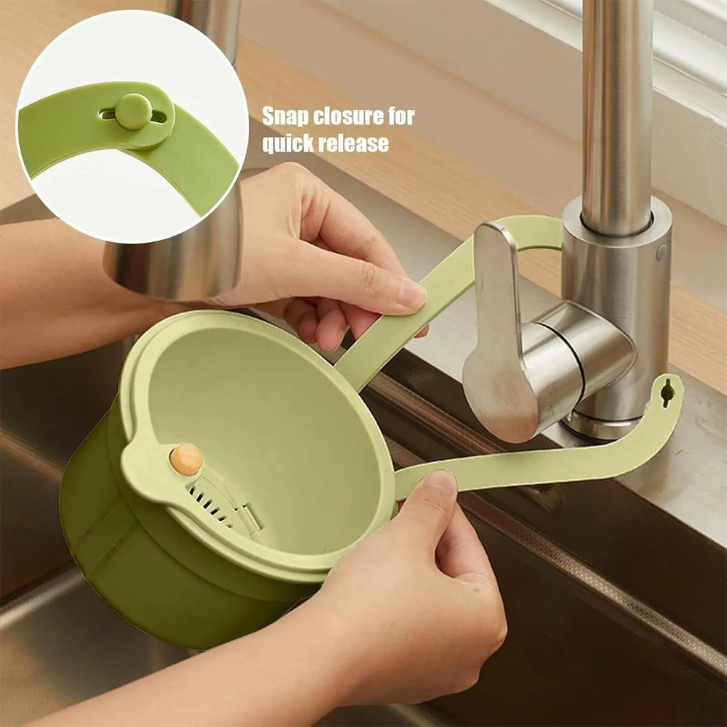 Kitchen Sink Strainer Basket One-click Opening Hanging Filter Faucet Zpaxo