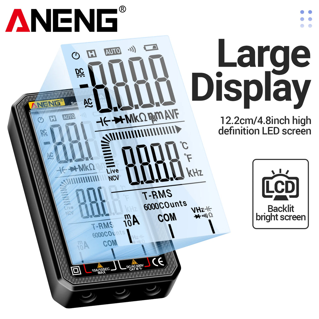 Precision Digital Multimeter ANENG 620A Counts Auto Resistance Tester Zpaxo