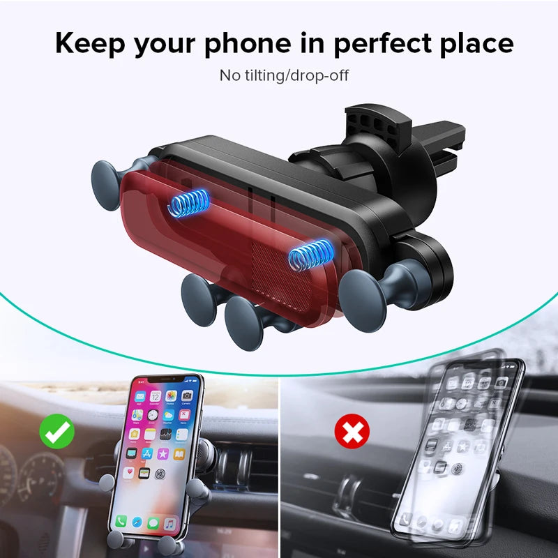 Gravity Car Phone Holder Automatic Lock Stand Stable Vent Outlet Zpaxo