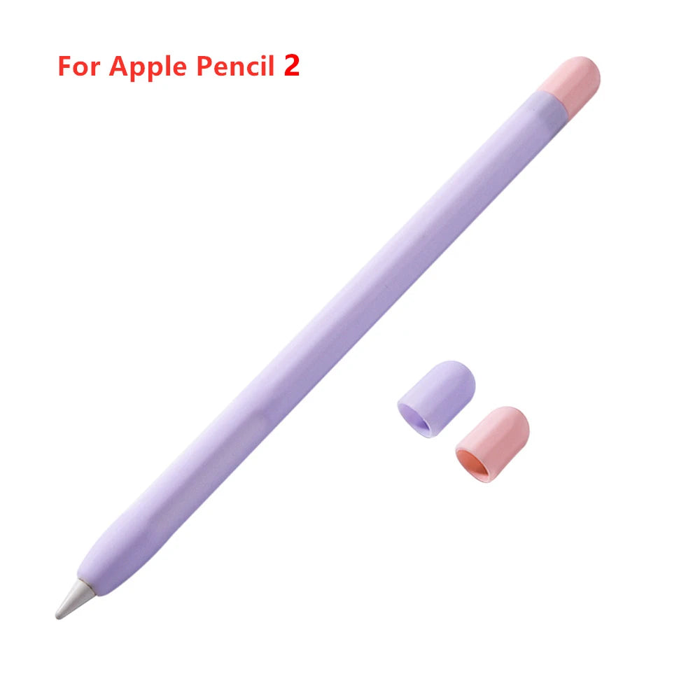 Soft Silicone Pen Cover Protector For Apple Pencil 1st 2nd Generation Touchscreen Stylus Pen 2 1 Anti Slip Protective Case Cover Zpaxo Pencil 2nd Lavender