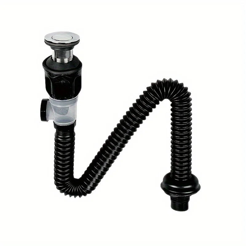 ABS Kitchen Sink Drain Pipe Adjustable P-trap Odor Clog Proof Slip Zpaxo 1PC