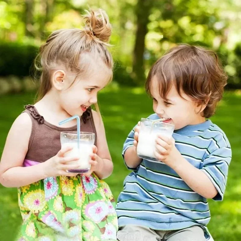 Disposable Plastic Curved Drinking Straws Reusable Child Straw for Drinks Colorful Drinking Tube Multi-time Straw Party Supplies Zpaxo