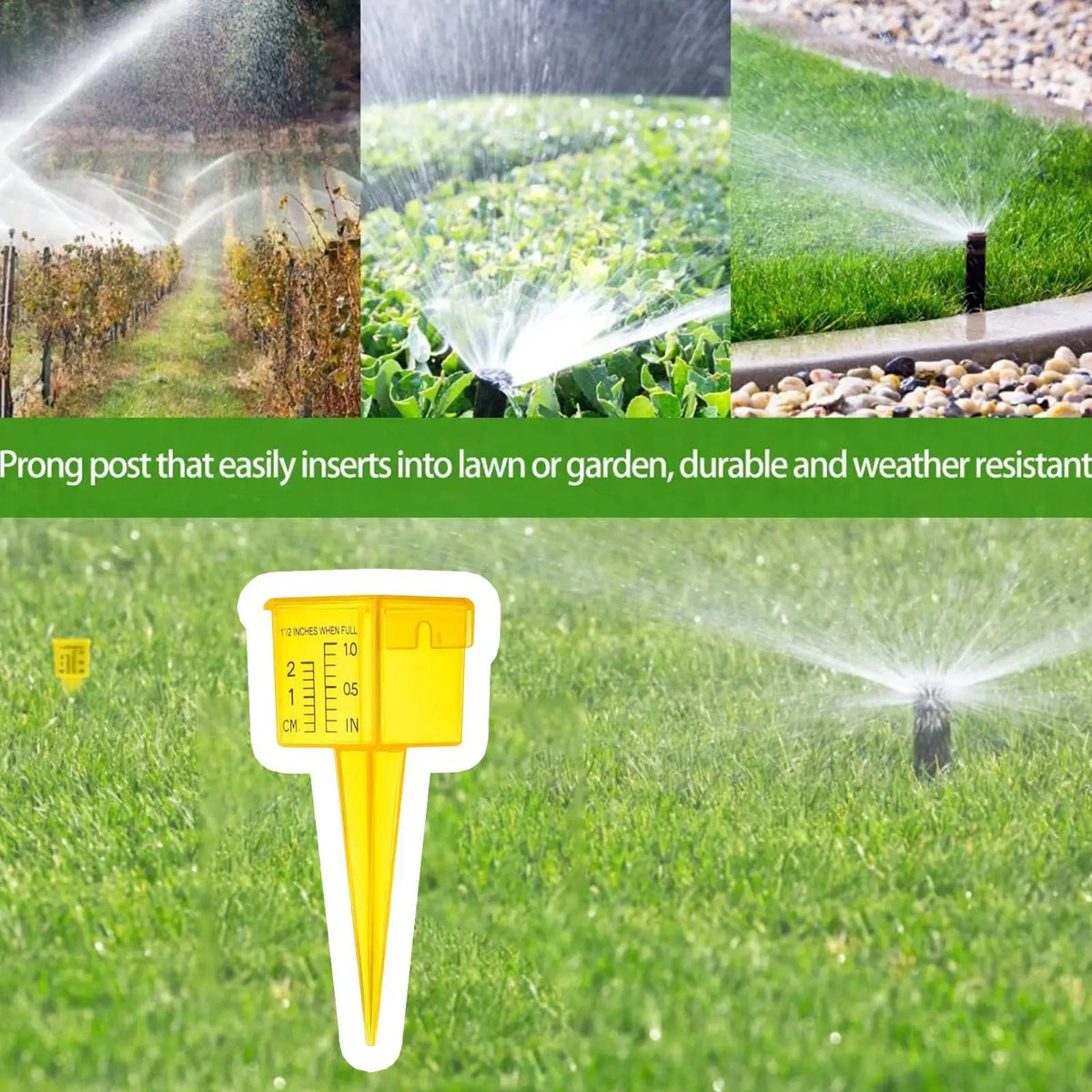 Rain Gauge Scale Inches Centimeters Garden Lawn Sprinkler Outdoor Zpaxo