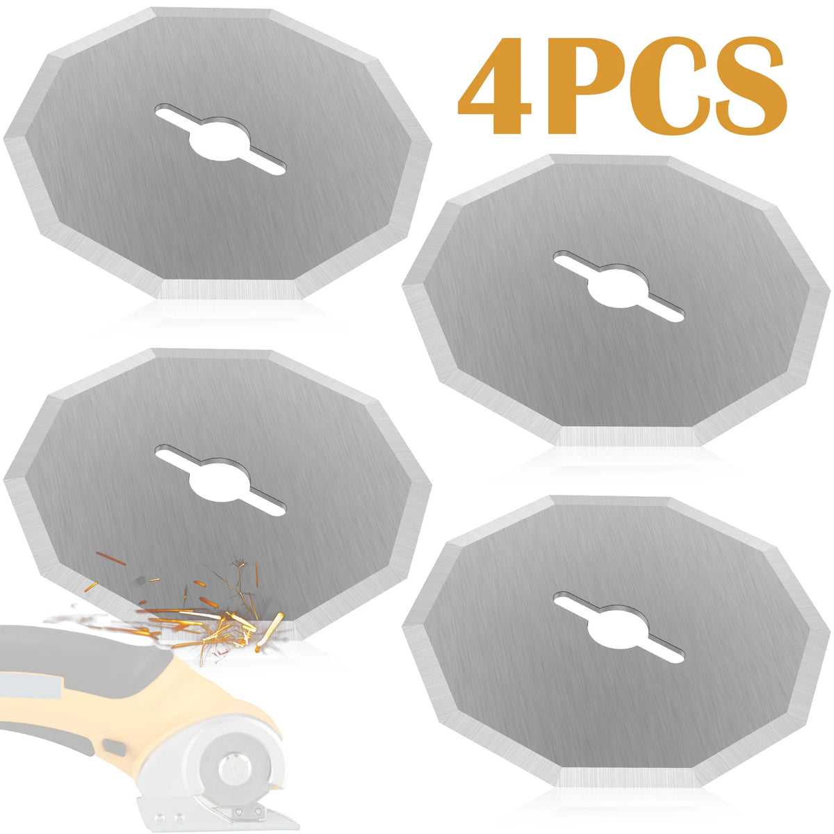 4Pcs Cordless Electric Scissors Blade for RC2600K/RC2601/RC2602 Tungsten Steel Rotary Blade Replacement Leather Carpet Sewing Zpaxo