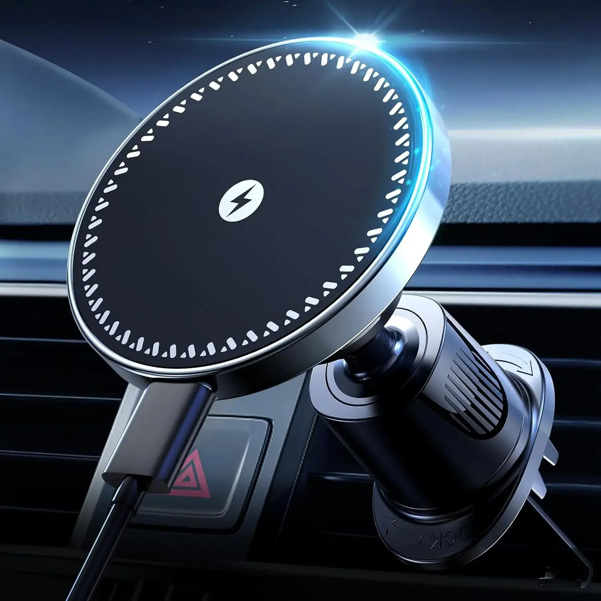 UYUXIO Strong Magnetic Wireless Car Phone Charger Adapter 15W Air Zpaxo Black