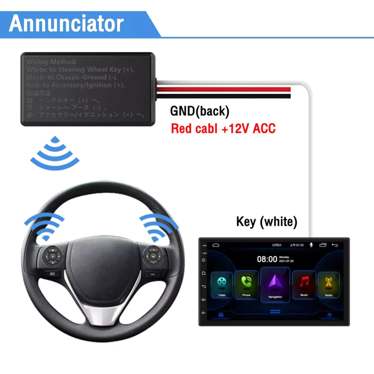 Wireless Multi-function Navigation Smart Steering Wheel Controller Zpaxo