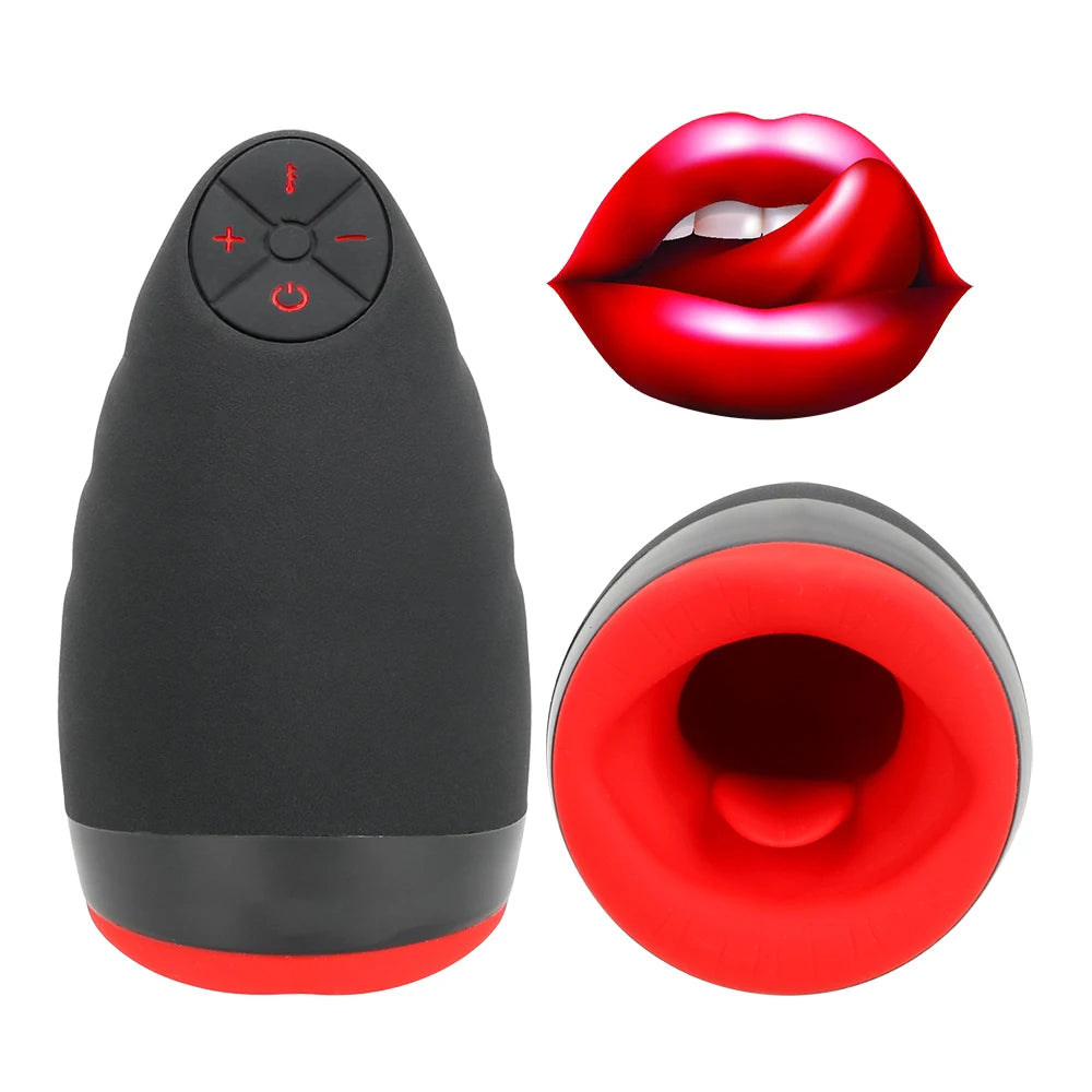 Erotic Silicone Heating Oral Sex Cup 6 Vibration Models Blowjob Toys Zpaxo
