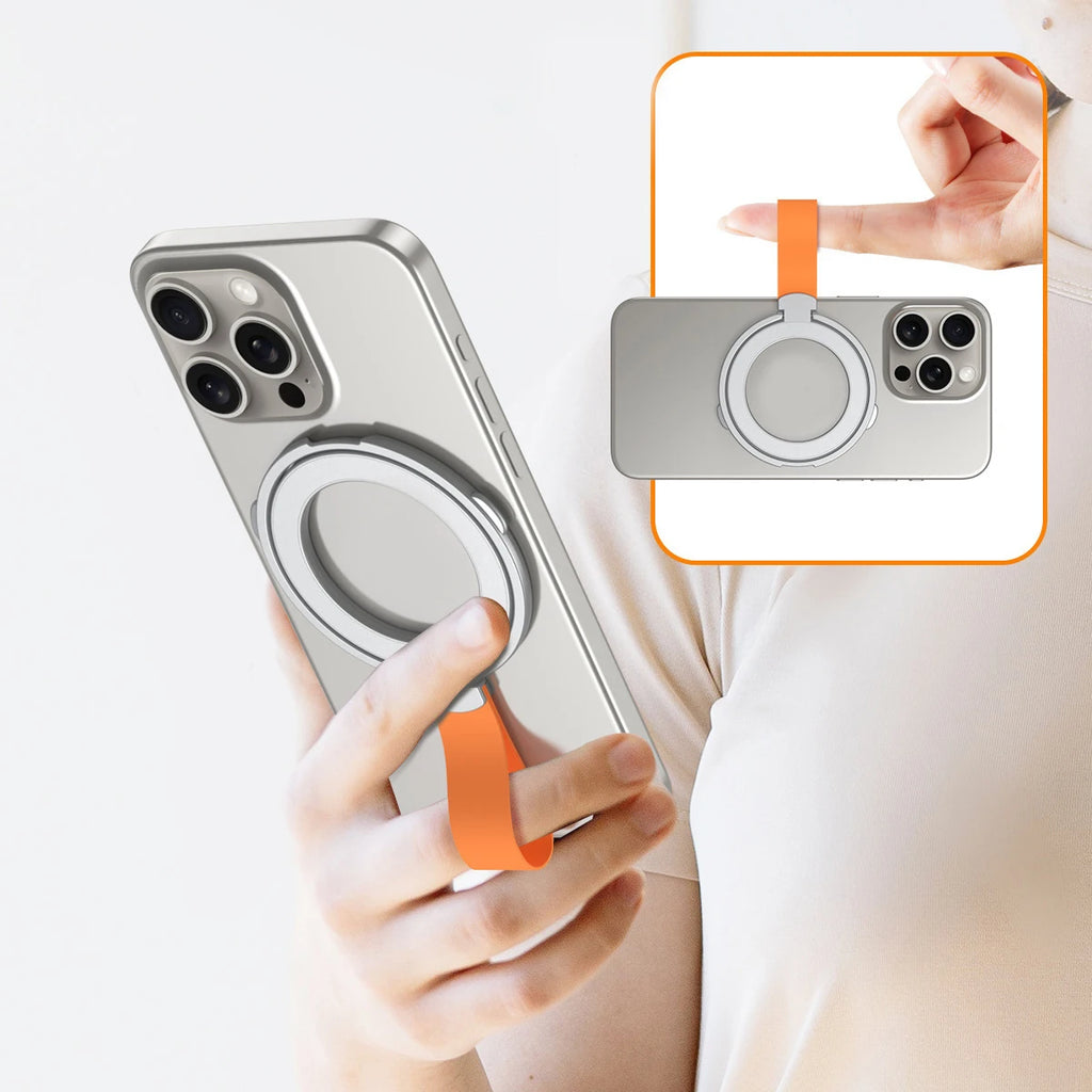 Universal Super Strong Magnetic Mobile Phone Holder Accessories Magnet Ring Stand with Strap Bracket For MagSafe iPhone 16 15 14 Zpaxo