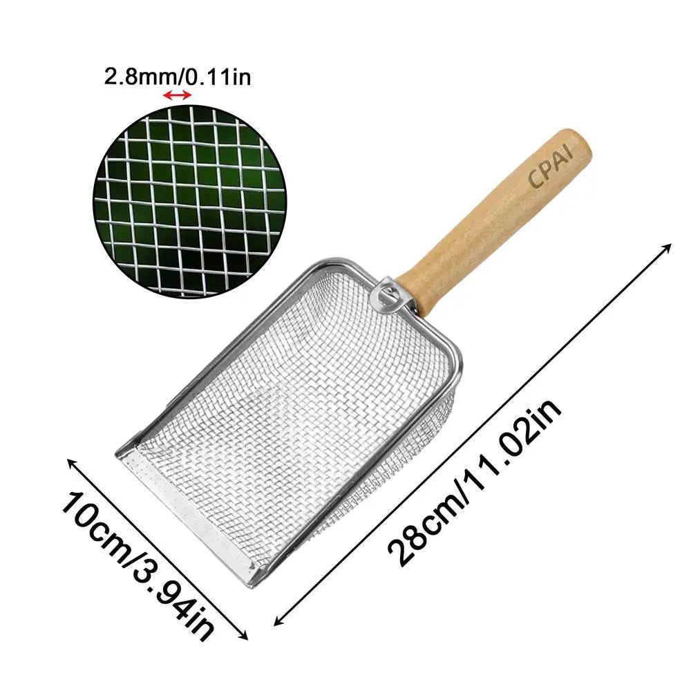 Soil Sifter Stainless Steel Garden Sieve Compost Rust Proof Hand Zpaxo Gray