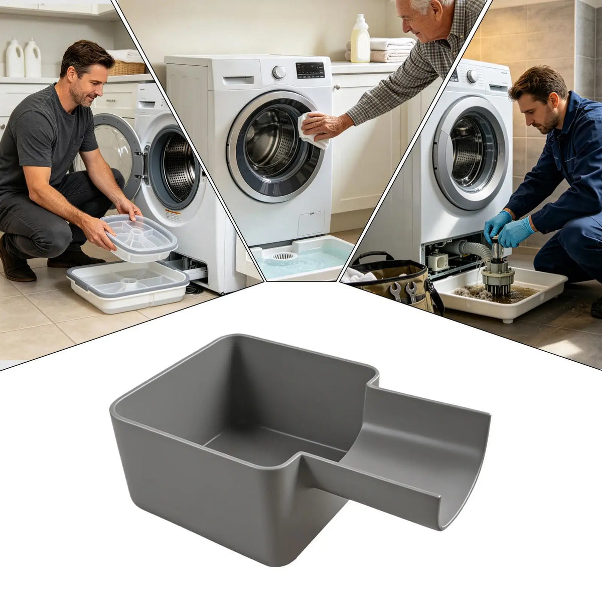 Washer Drain Pan Reusable Lint Filter Drip Accessory Front Load Zpaxo