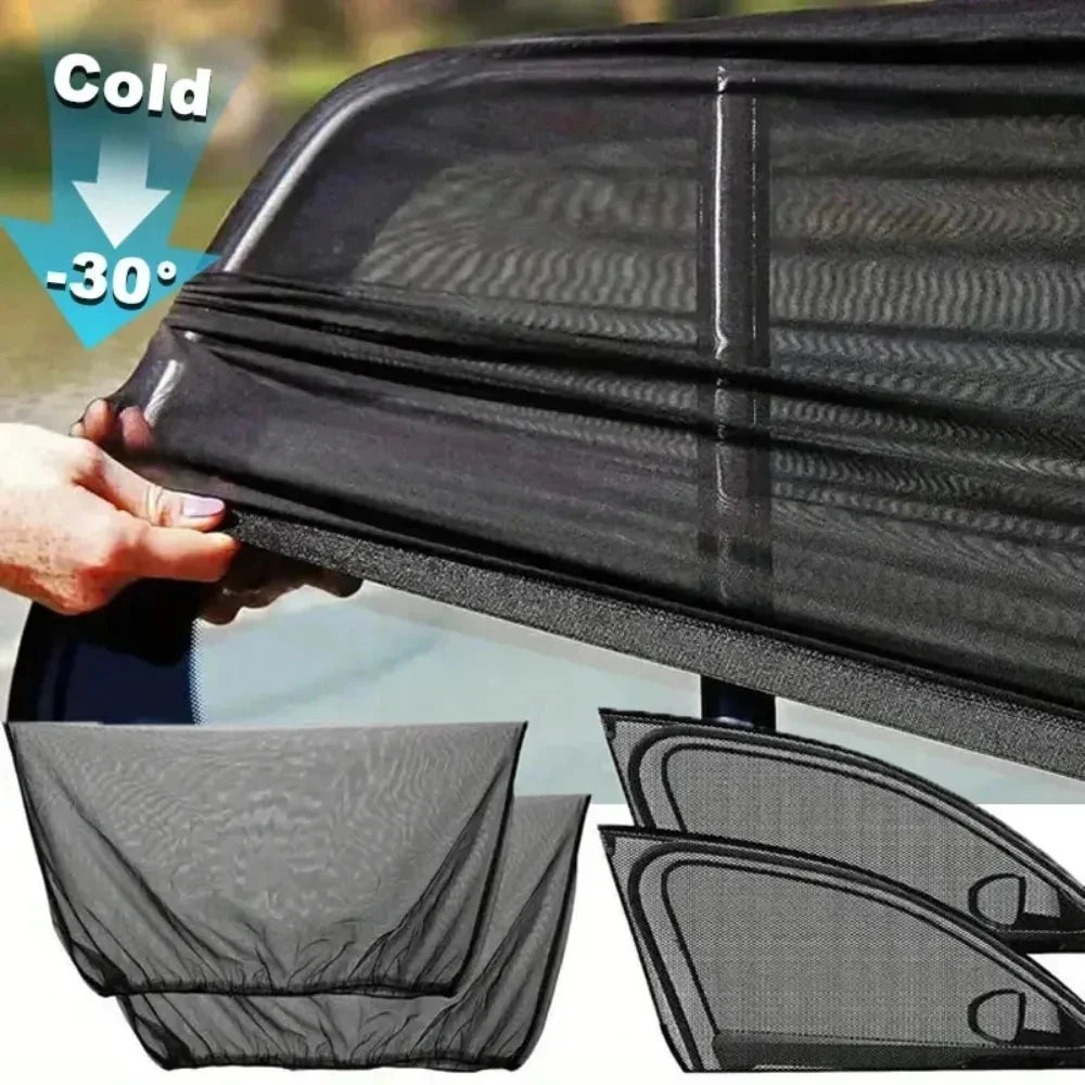 4-piece Window Screen Premium Sunshade Breathable Mosquito Net Front Zpaxo