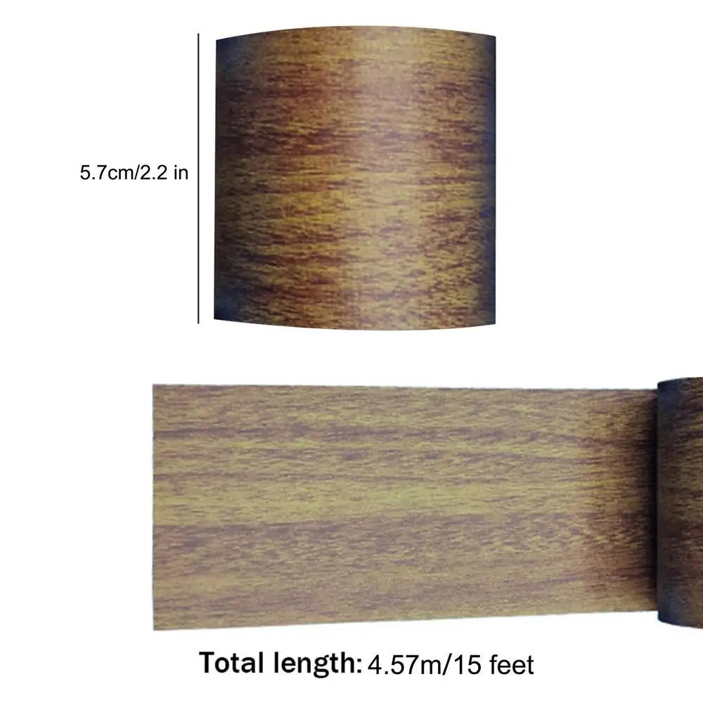 4.5M Realistic Wood Grain Repair Duct Tape Furniture Renovation Adhesive Skirting Waist Line Floor Stickers Home Decor Zpaxo 05 China Mainland