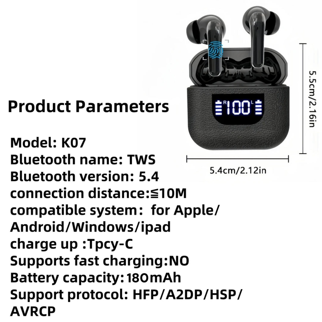 Headphones True Wireless Earbuds 60H Playback Ear Buds Charging Case Zpaxo