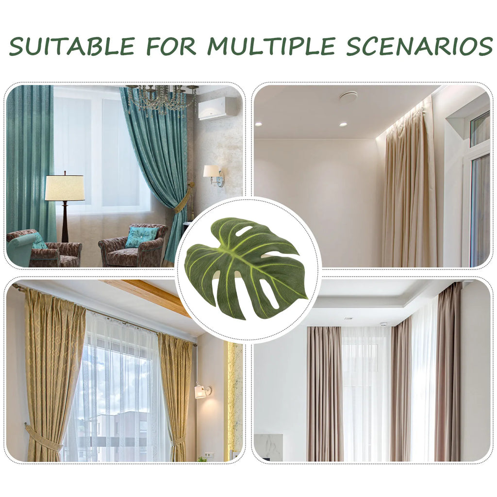 No Drill Monstera Leaf Curtain Tiebacks Decorative Drapery Holdbacks Zpaxo