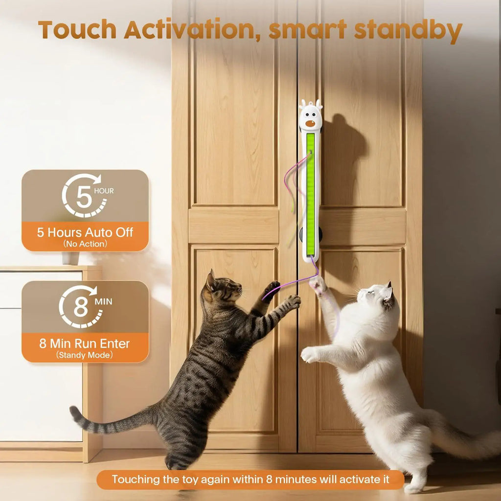 Automatic Cat Toy Wall Mounted Interactive Flying Rope Rechargeable Zpaxo